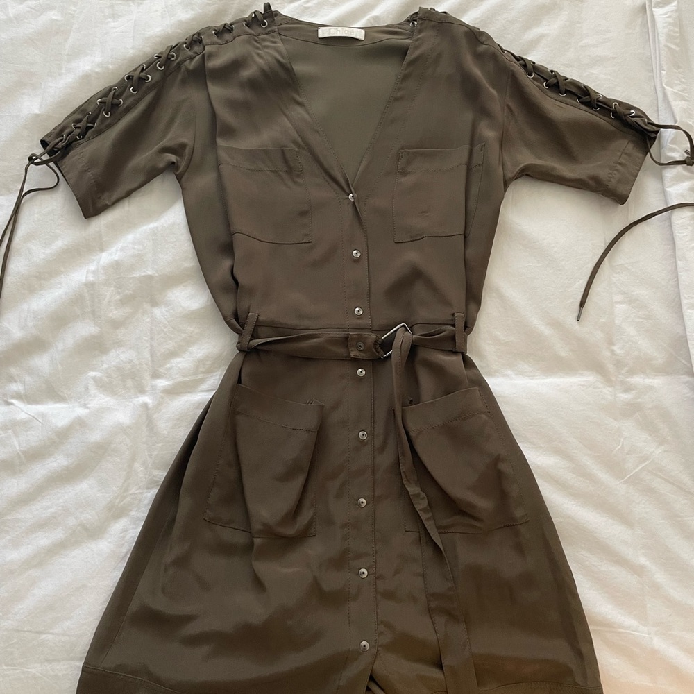 Chloe silk knee length dress